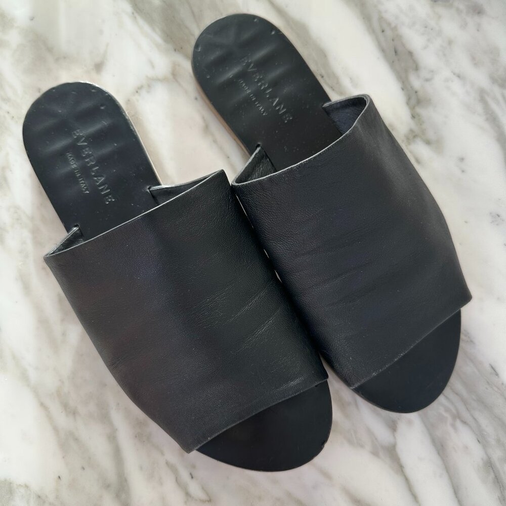 Everlane The Day Slide Sandal, Black, Size 6